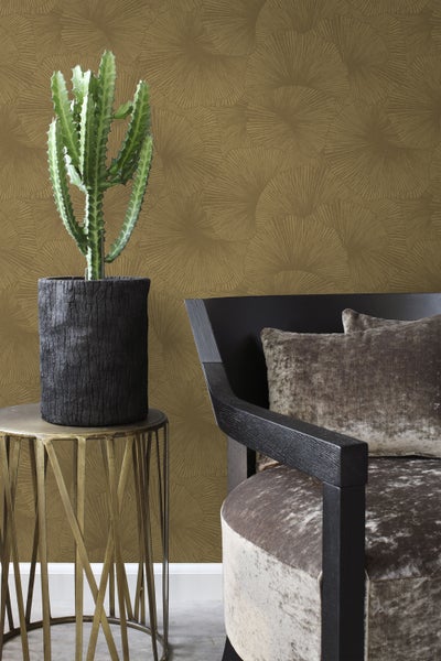Origin Wallcoverings Tapete 3D Muster Blätter Gold - 50 x 900 cm - 348010