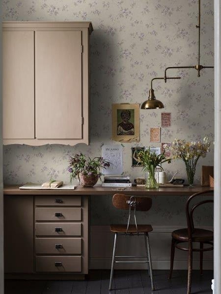 Borastapeter Tapete Blumen Beige - 53 cm x 10.05 m - 660263