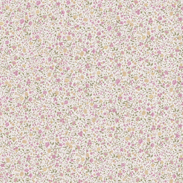 Sanders und Sanders Tapete Blumen Lila, Grün und Gelb - 53 cm x 10 m - 640394