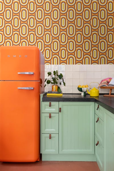 Sanders und Sanders Tapete Retro-Ornamente Orange, Gelb und Braun - 50 x 900 cm - 935404