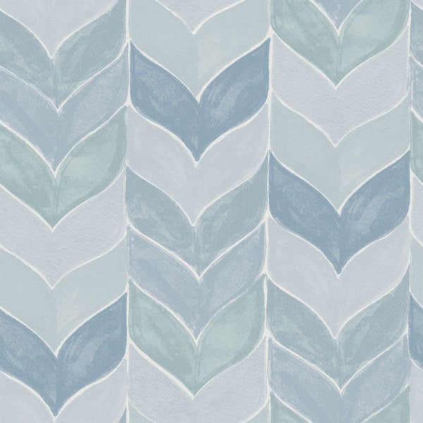 Sanders und Sanders Tapete grafisches Motiv Blau - 53 cm x 10,05 m - 640738