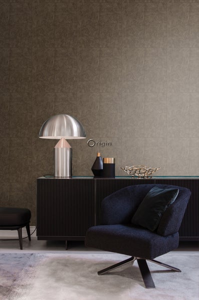 Origin Wallcoverings Tapete Stein-Optik Dunkelbraun - 53 cm x 10.05 m - 347412