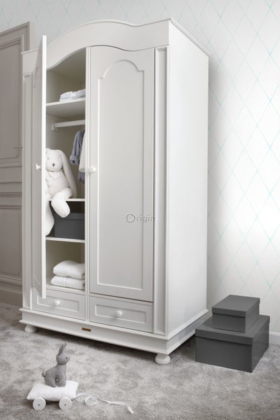Origin Wallcoverings Tapete Karomuster Weiß und Pastell Mintgrün - 53 cm x 10.05 m - 347494