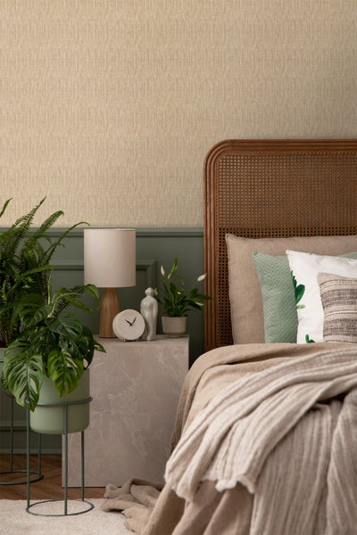 Sanders und Sanders Tapete Leinen-Optik Sandbeige - 53 cm x 10 m - 640211