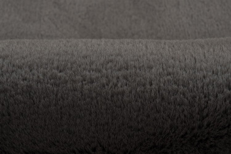 Hochflor Teppich Xenia Grau Uni 60 x 90 cm