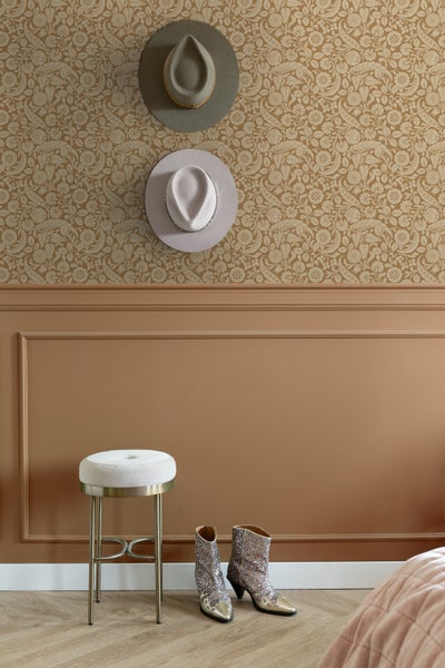 ESTAhome Tapete Blumenmuster Rostbraun - 50 x 900 cm - 139785