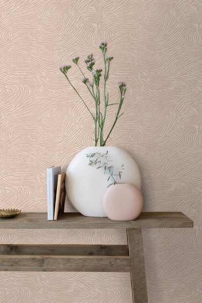 ESTAhome Tapete 3d Wellenförmige Linien Hellrosa - 53 cm x 10.05 m - 139662