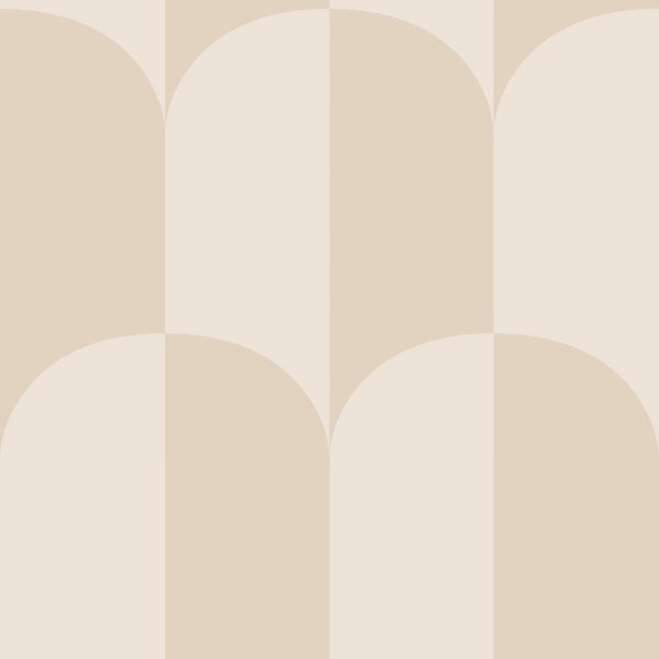 ESTAhome Tapete Art Decó Muster Beige und Sandbraun - 53 cm x 10.05 m - 139991