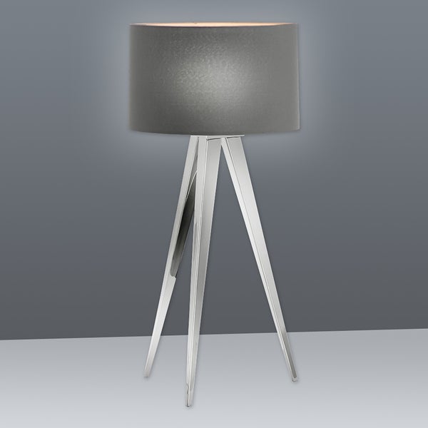 Stehlampe mit Stoffschirm und Stativfuß