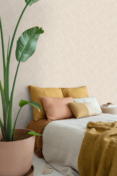 ESTAhome Tapete Blätter Beige - 53 cm x 10.05 m - 130931
