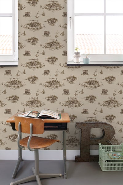 ESTAhome Tapete Cowboys Beigebraun - 50 x 900 cm - 131410