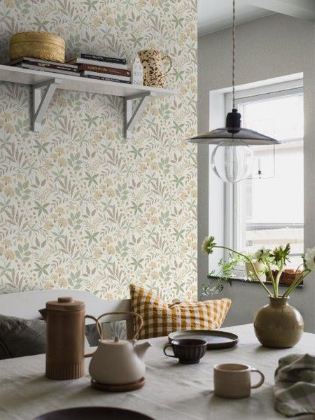 Borastapeter Tapete Blumen Beige - 53 cm x 11.2 m - 660146