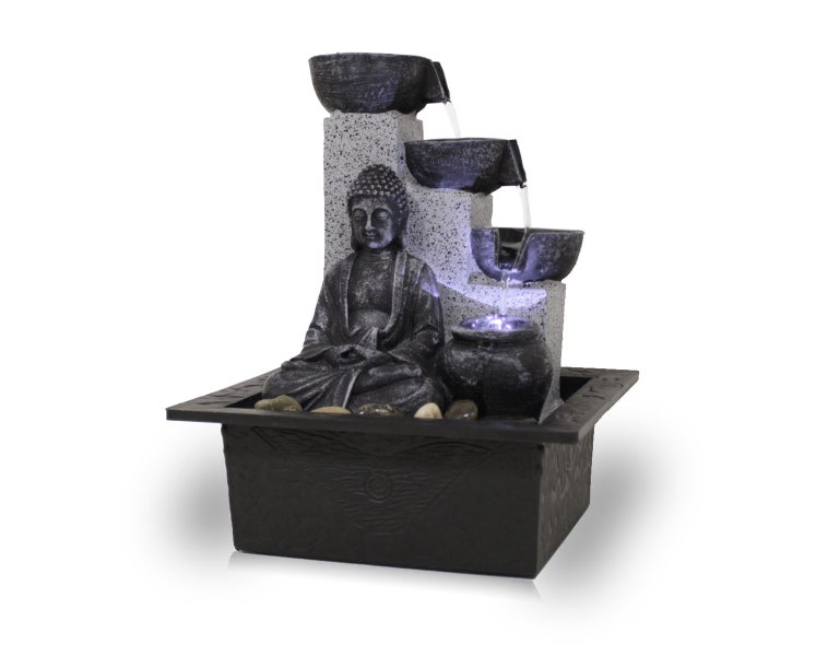 Zimmerbrunnen Tischbrunnen Dekobrunnen FoBuddha Pot mit LED 10782