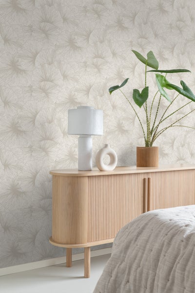 Origin Wallcoverings Tapete 3D Muster Blätter Grau - 53 cm x 10.05 m - 348005