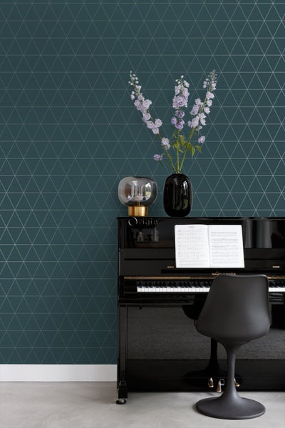 Origin Wallcoverings Tapete grafische Dreiecke Blau - 53 cm x 10.05 m - 347715