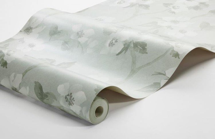 Borastapeter Tapete Blumen Hellgrün - 53 cm x 10.05 m - 660242