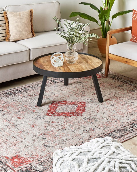 Teppich ATTERA Beige 160 x 230 cm Baumwolle