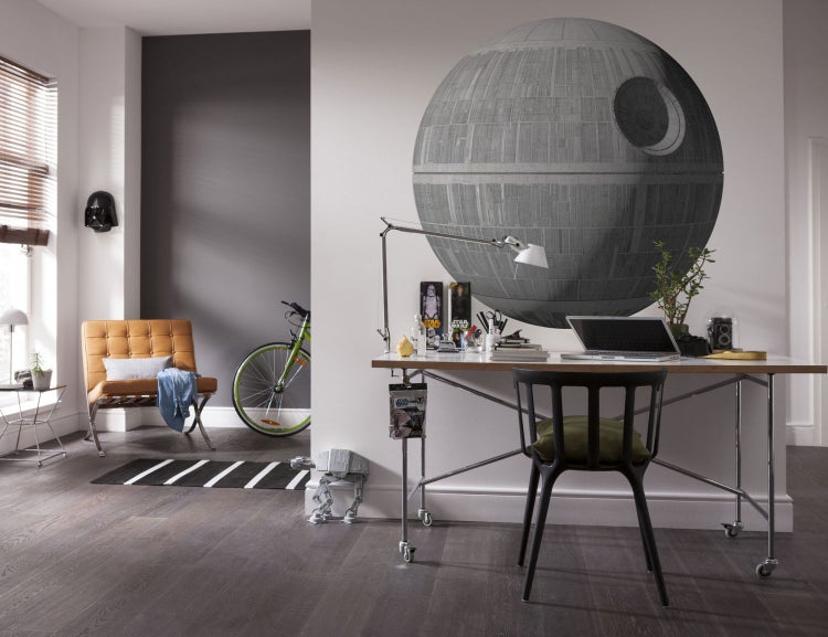 Disney selbstklebende runde Tapete Star Wars Todesstern XXL Dunkelgrau - Ø 127 cm - 612423