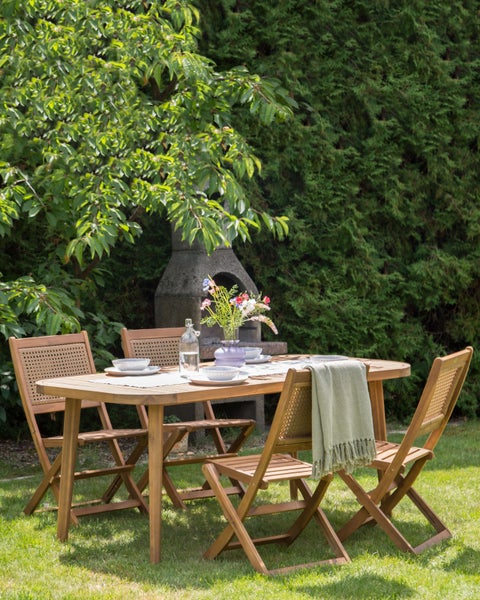Gartenstuhl 4er Set PARAGGI zertifiziertes Akazienholz Dunkelbraun