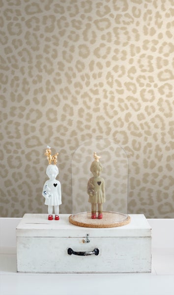 ESTAhome Tapete Leopardenmuster Beige - 53 cm x 10.05 m - 139965