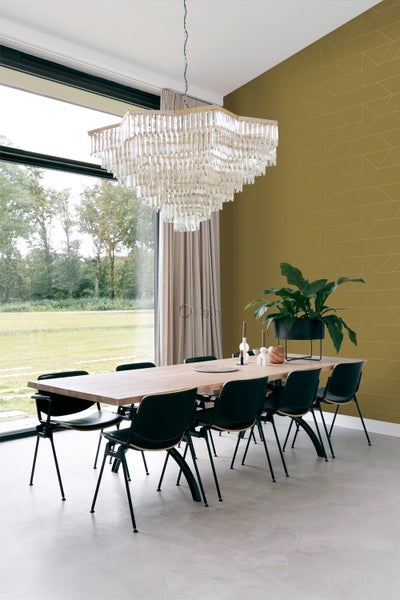 Origin Wallcoverings Tapete grafische Linien Ockergelb - 53 cm x 10.05 m - 347723