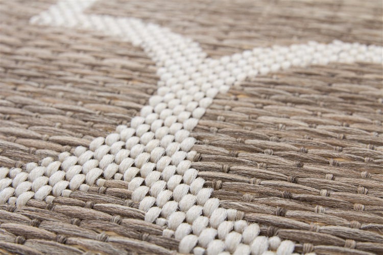 Flachflor Teppich Leonie Beige Modern 80 x 150 cm