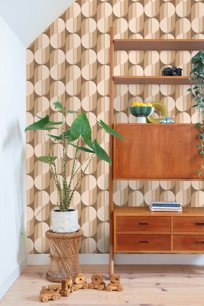ESTAhome Tapete Retro-Ornamente Braun - 50 x 900 cm - 131588