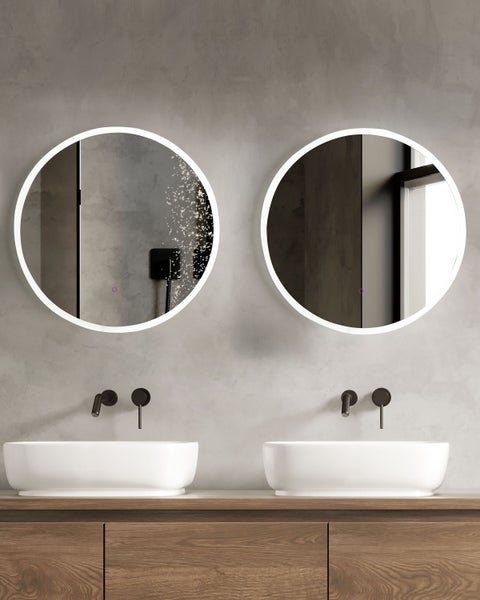 LED-Badezimmer-Spiegel DEAUVILLE 79 cm 79 cm Silber