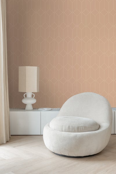 ESTAhome Tapete Art Decó Muster Terrakotta - 50 x 900 cm - 139748