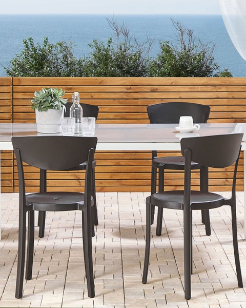 Gartenstuhl 4er Set VIESTE Schwarz