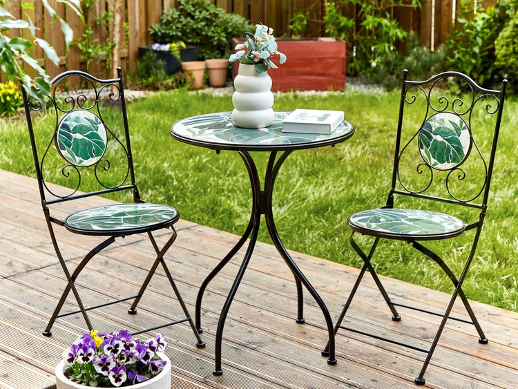 Bistro Set klappbar COZZANA Metall Schwarz