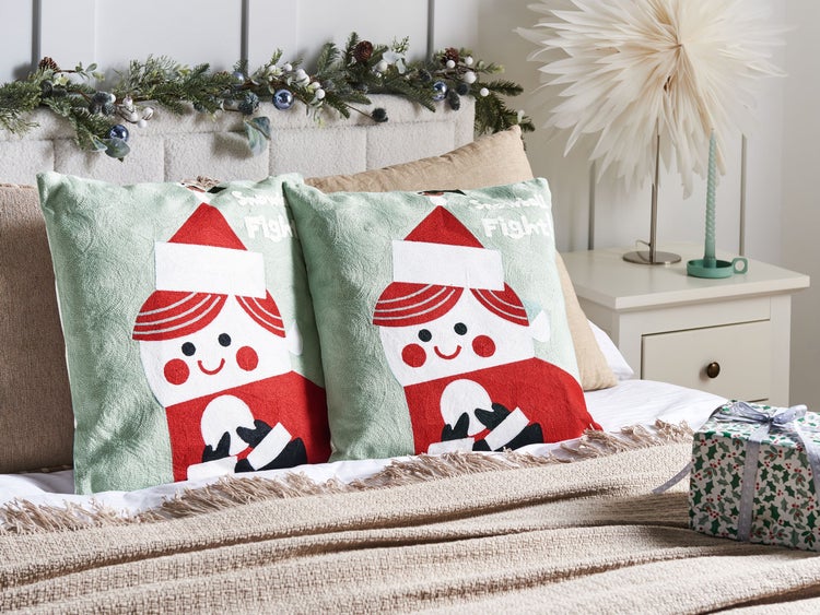Dekokissen 2er Set PUDDING Baumwolle 45 x 45 cm Rot