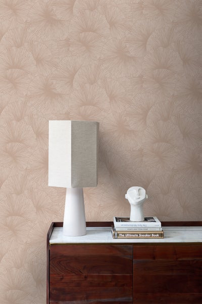 Origin Wallcoverings Tapete 3D Muster Blätter Altrosa - 53 cm x 10.05 m - 348009