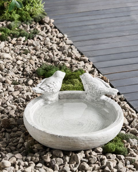 Garten-Vogeltränke grau Antik-Optik 13 cm MAMOU
