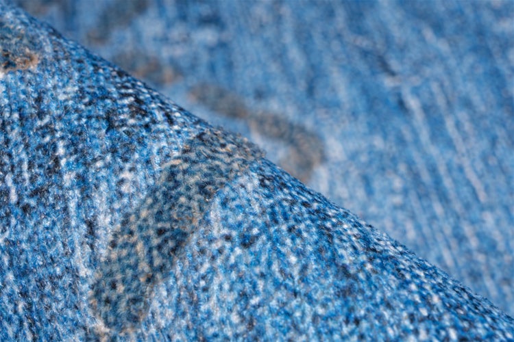 Kurzflor Teppich Isamu Blau Used-Look, Orientalisch 80 x 150 cm