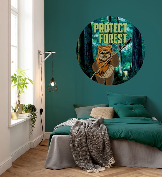 Disney selbstklebende runde Tapete Star Wars Ewok Multicolor - Ø 128 cm - 610384