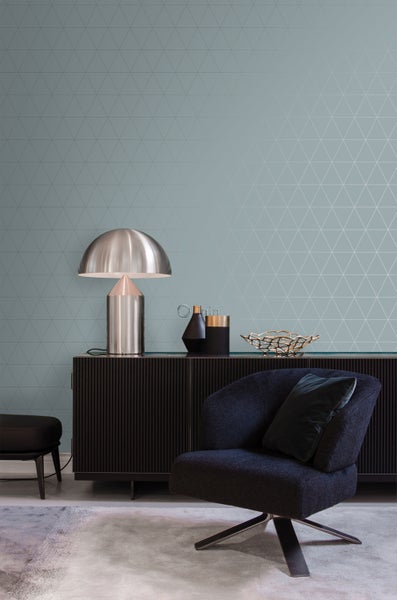 Origin Wallcoverings Tapete grafische Dreiecke Graublau - 53 cm x 10.05 m - 347713