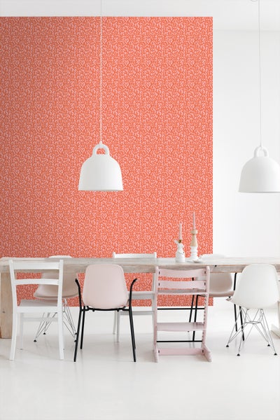ESTAhome Tapete Koralle Orange und Rosa - 50 x 900 cm - 131015