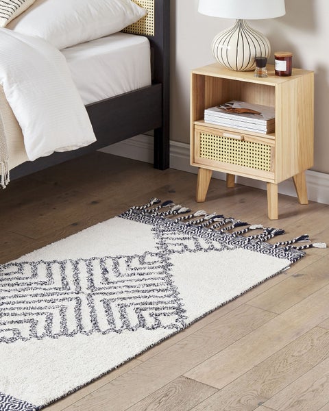 Teppich ERAY Hellbeige 80 x 150 cm Baumwolle