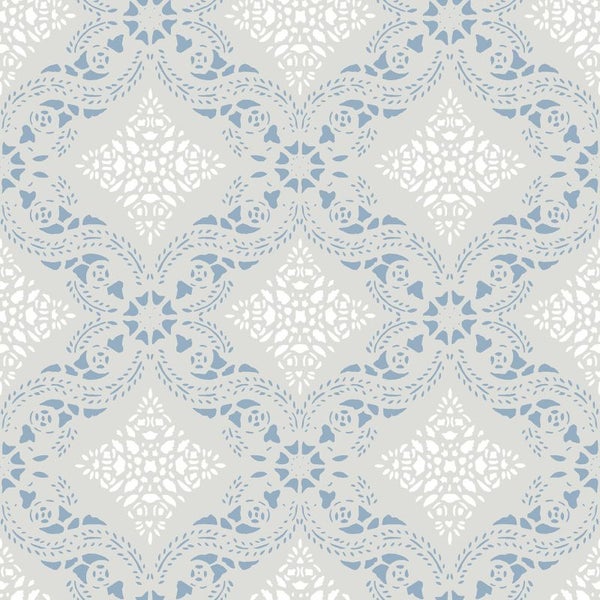 Duro Tapete Fliesenmuster Graublau - 53 cm x 10.05 m - 661169