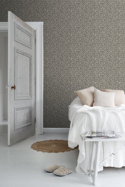 Sanders und Sanders Tapete Blumen Schwarz und Gelb - 53 cm x 10 m - 640398