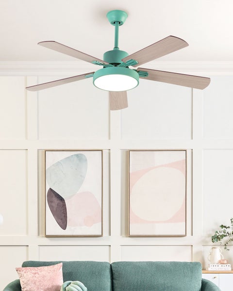 Deckenventilator mit Licht HOBBLE mit Fernbedienung Mintgrün