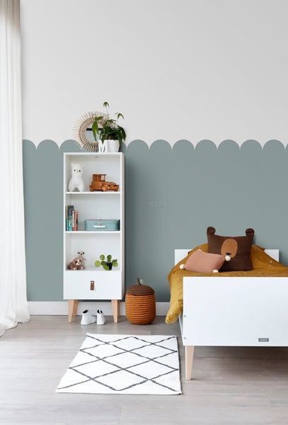 ESTAhome Fototapete halbhohe Wandverkleidung Vintage Blau - 100 x 279 cm - 159234
