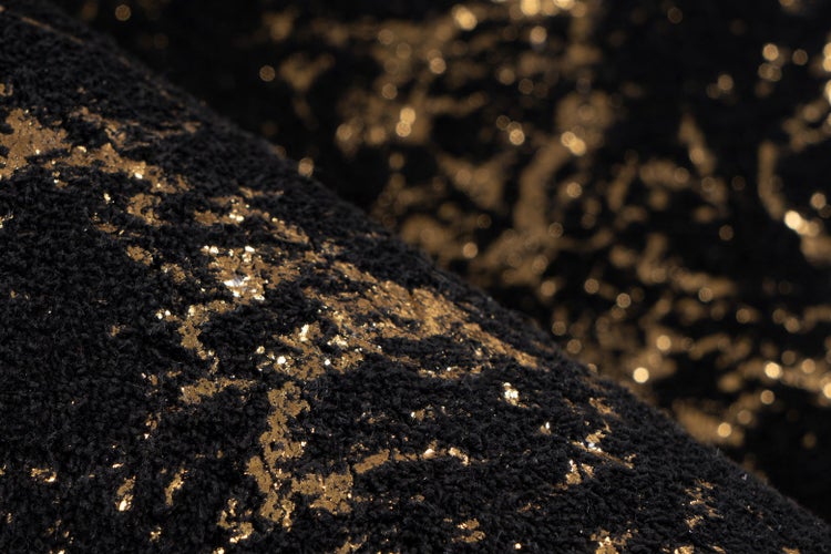 Kurzflor Teppich Majestique Schwarz / Gold Modern 80 x 150 cm
