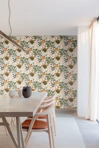 Masureel Tapete Blumen Beige und Grün - 53 cm x 10.05 m - 632000