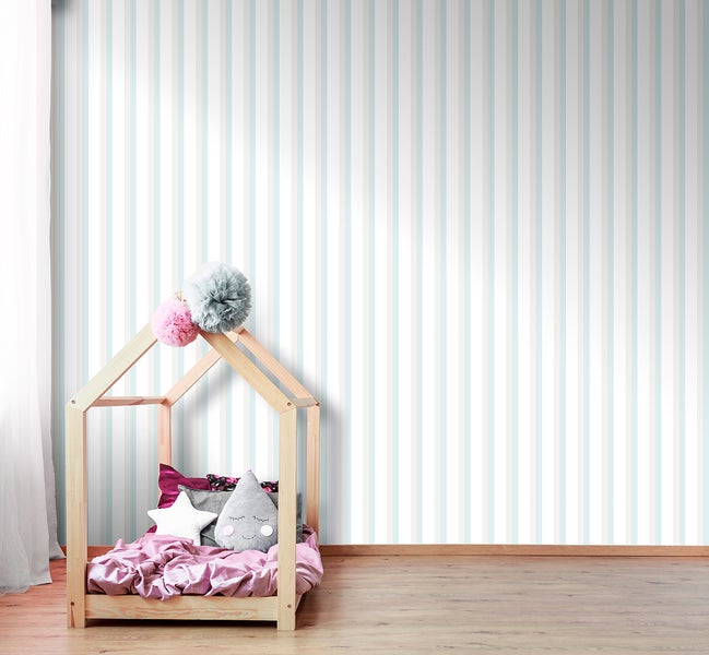 Sanders und Sanders Tapete Streifen Hellgrün, Beige und Weiß - 53 cm x 10 m - 640597