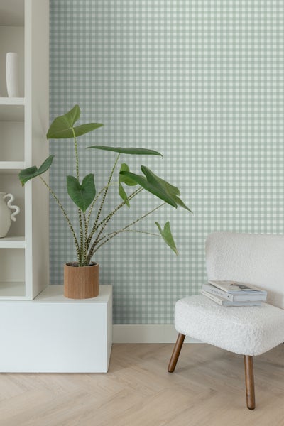 ESTAhome Tapete Karomuster Grün - 50 x 900 cm - 131301