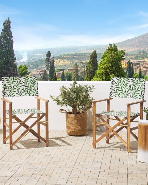 Gartenstuhl 2er Set CINE Akazienholz Weiß