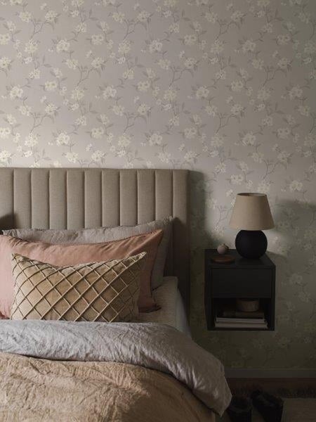 Borastapeter Tapete Blumen Grau - 53 cm x 11.2 m - 660145