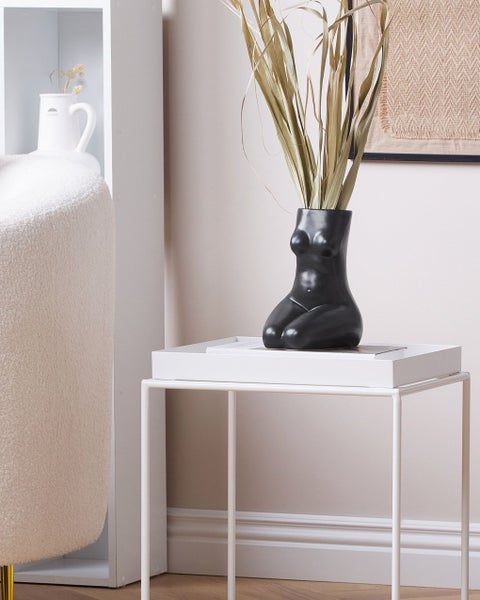 Blumenvase PYRGOS Keramik 22 cm Schwarz